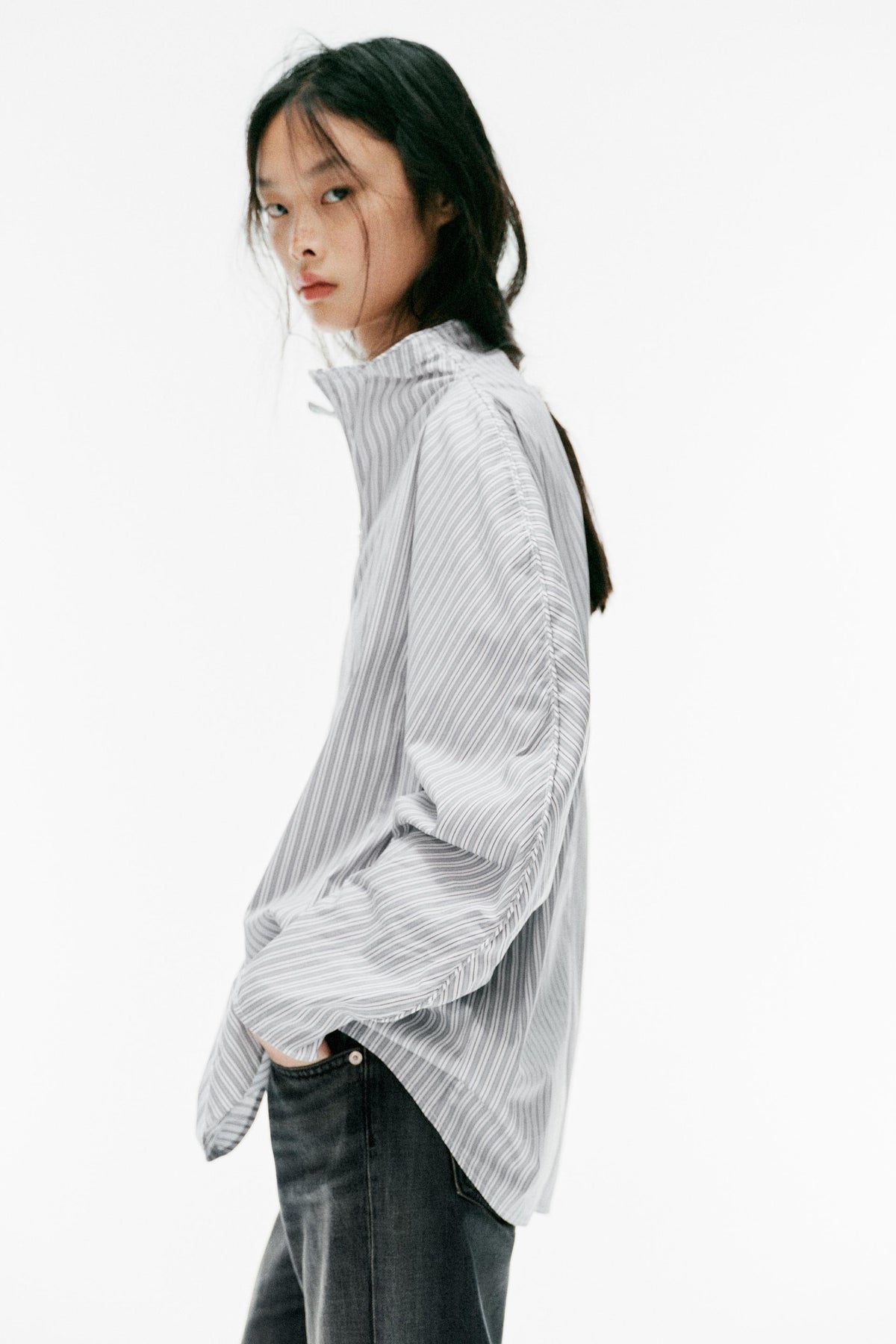 CHEMISE POPELINE RAYURES VOLUME