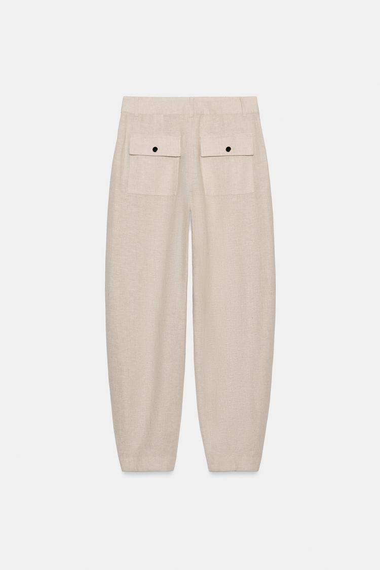 PANTALON BARREL AVEC LIN
