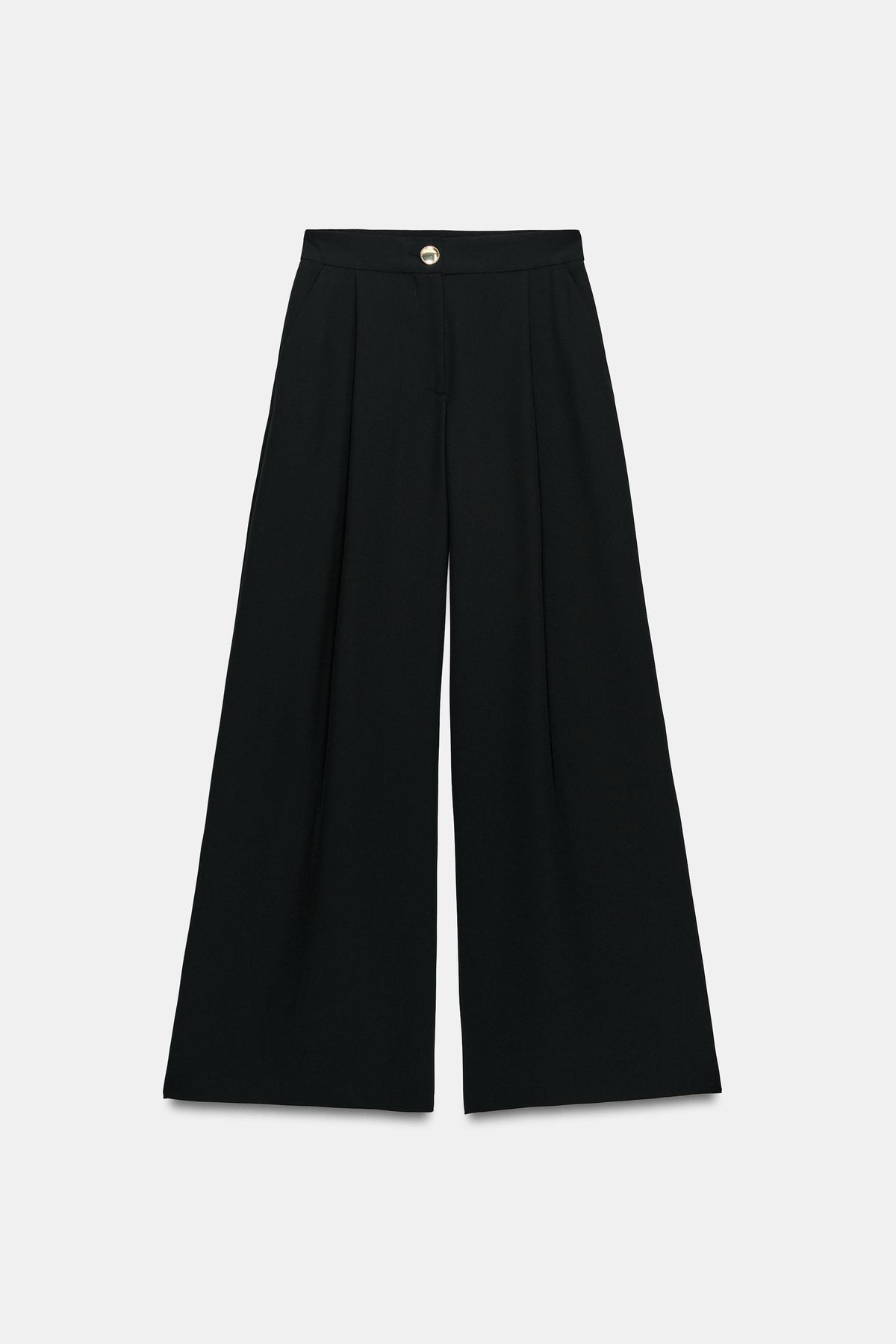 PANTALON PALAZZO À BOUTON DORÉ