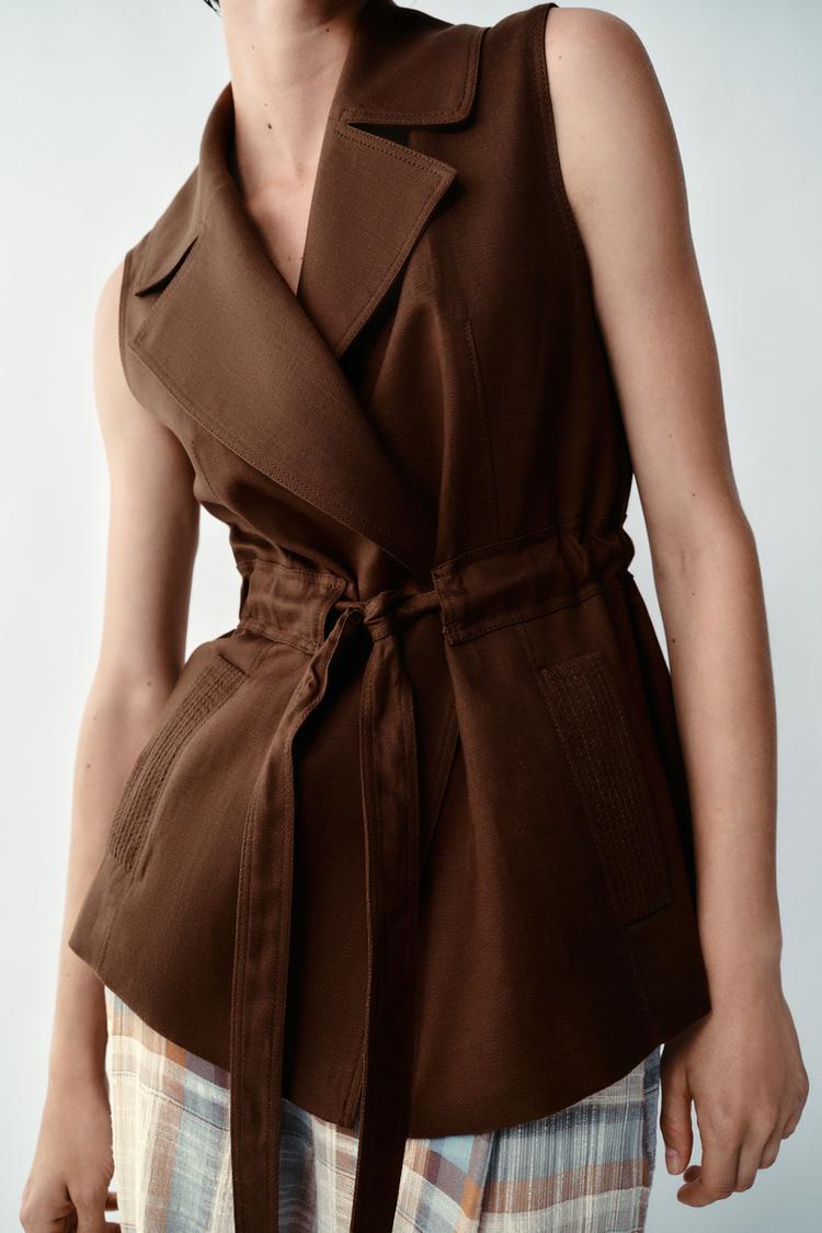 PANTALON BOUFFANT À LACETS ET CARREAUX