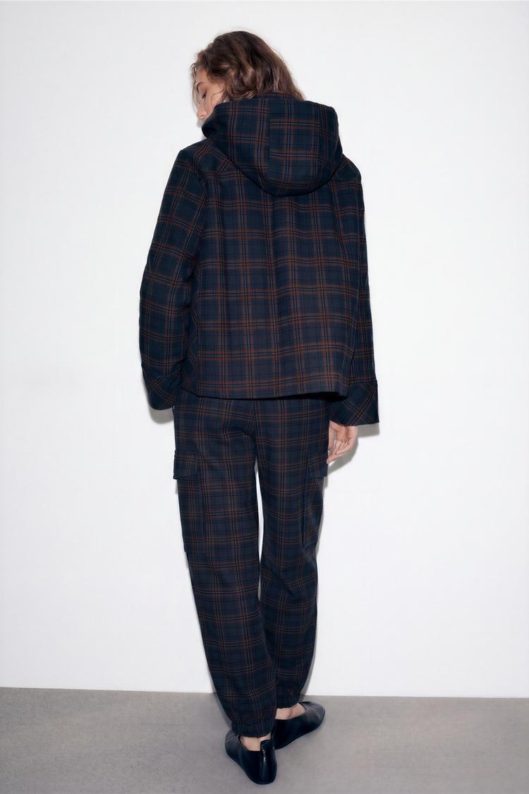 CHECK CARGO TROUSERS