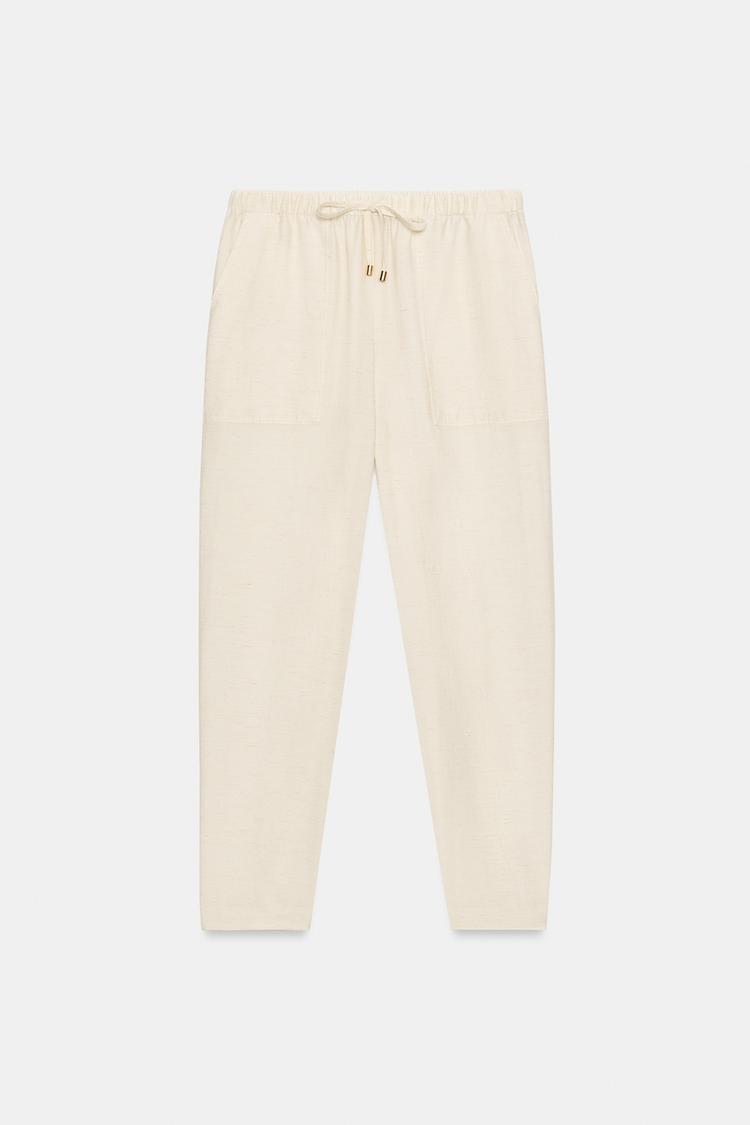 ENSEMBLE BLOUSE SAFARI À MANCHES RETROUSSÉES | PANTALON À TAILLE ÉLASTIQUE