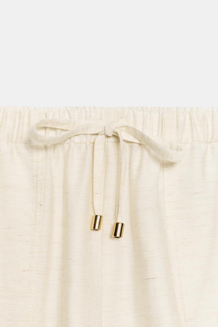 ENSEMBLE BLOUSE SAFARI À MANCHES RETROUSSÉES | PANTALON À TAILLE ÉLASTIQUE