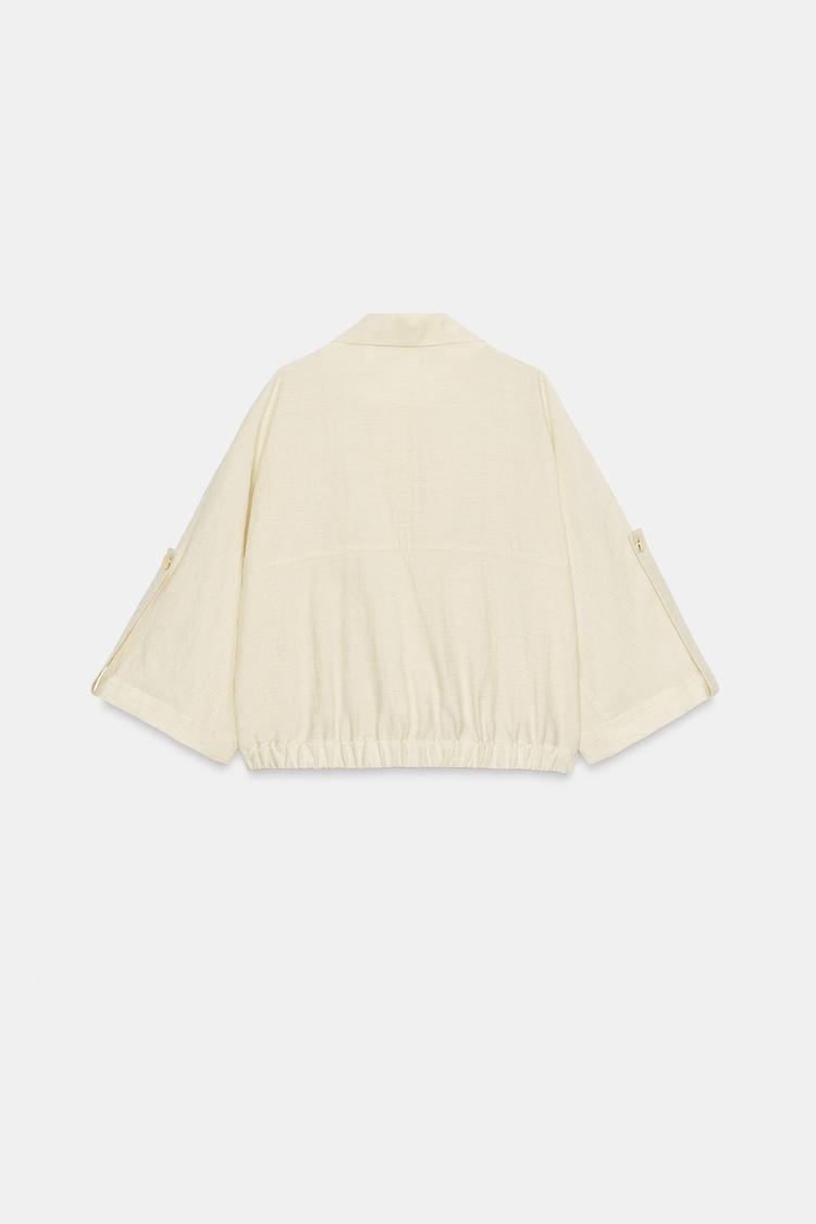 ENSEMBLE BLOUSE SAFARI À MANCHES RETROUSSÉES | PANTALON À TAILLE ÉLASTIQUE