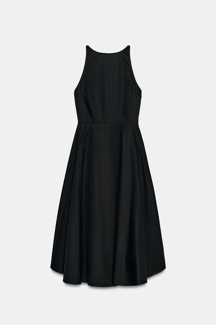 ROBE MI-LONGUE EN GABARDINE À VOLUME