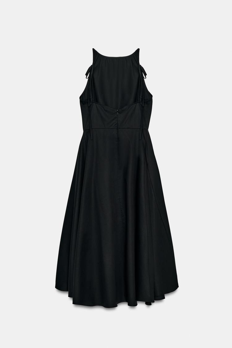 ROBE MI-LONGUE EN GABARDINE À VOLUME