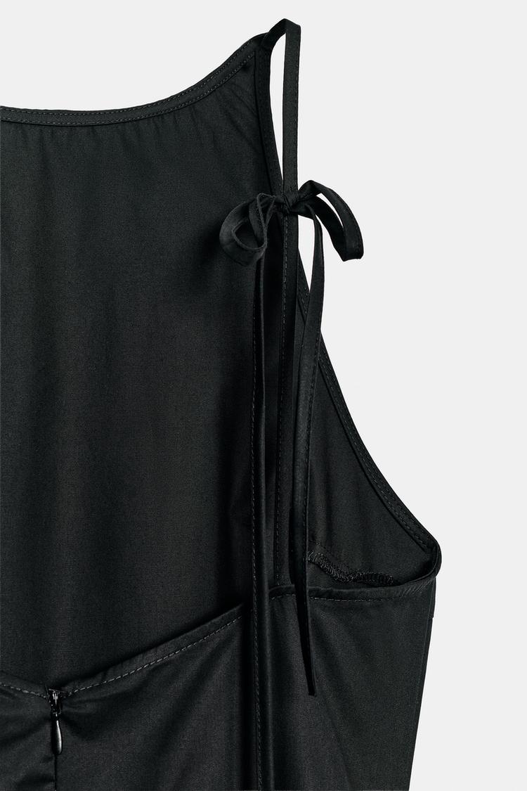 ROBE MI-LONGUE EN GABARDINE À VOLUME