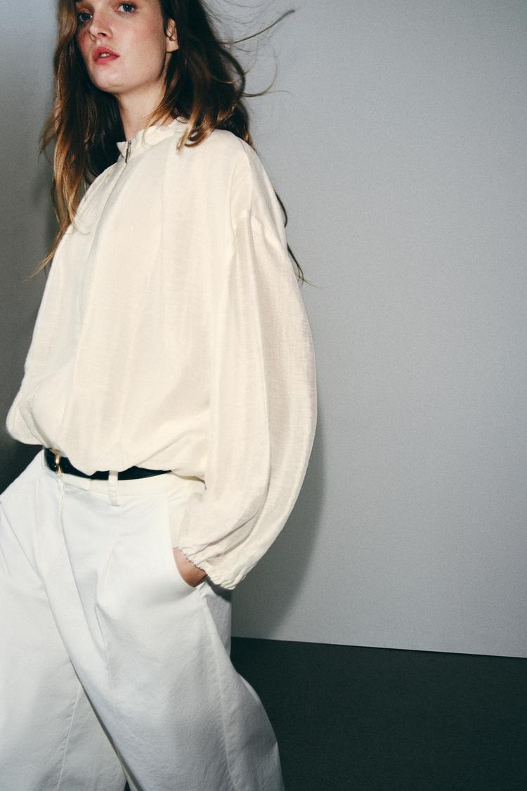 BLOUSON BOMBER À PLIS