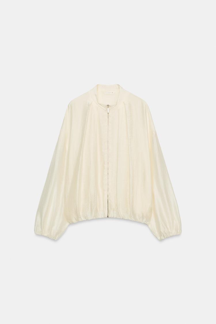 BLOUSON BOMBER À PLIS