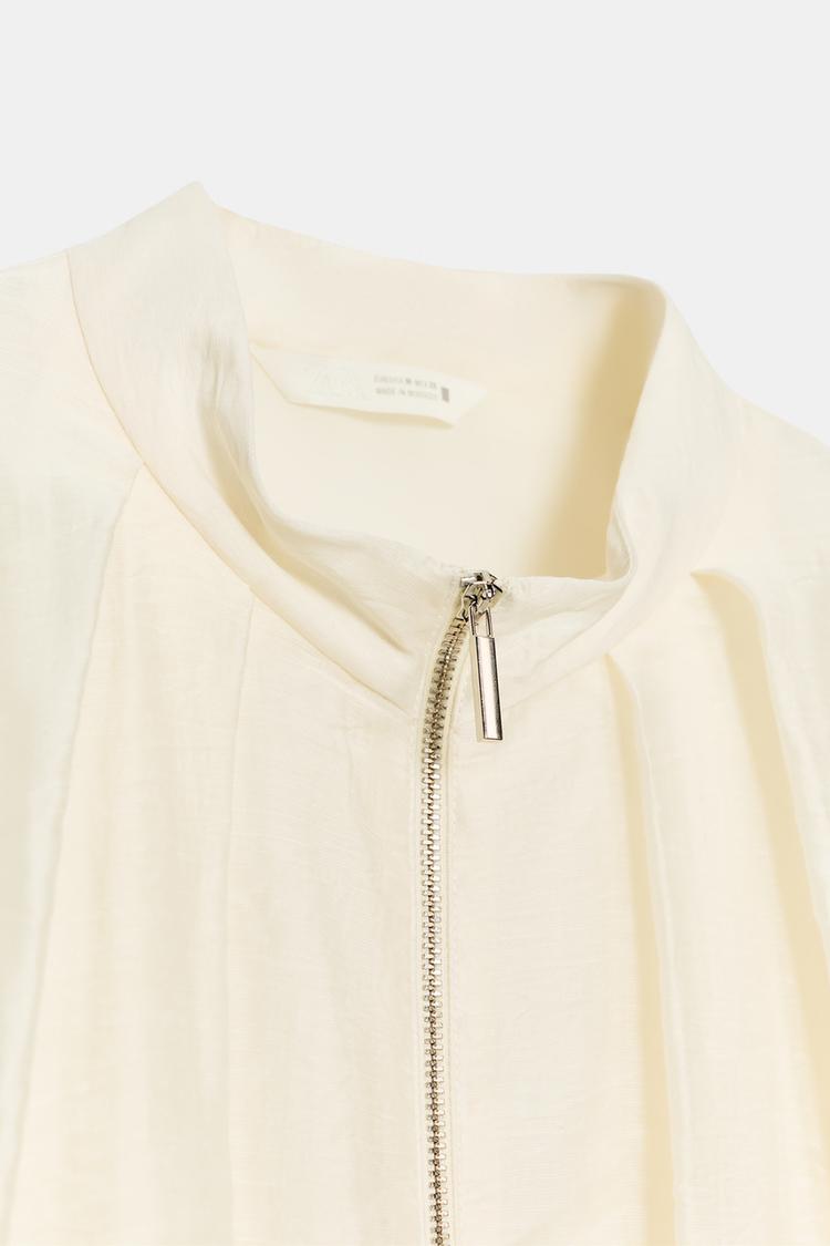 BLOUSON BOMBER À PLIS