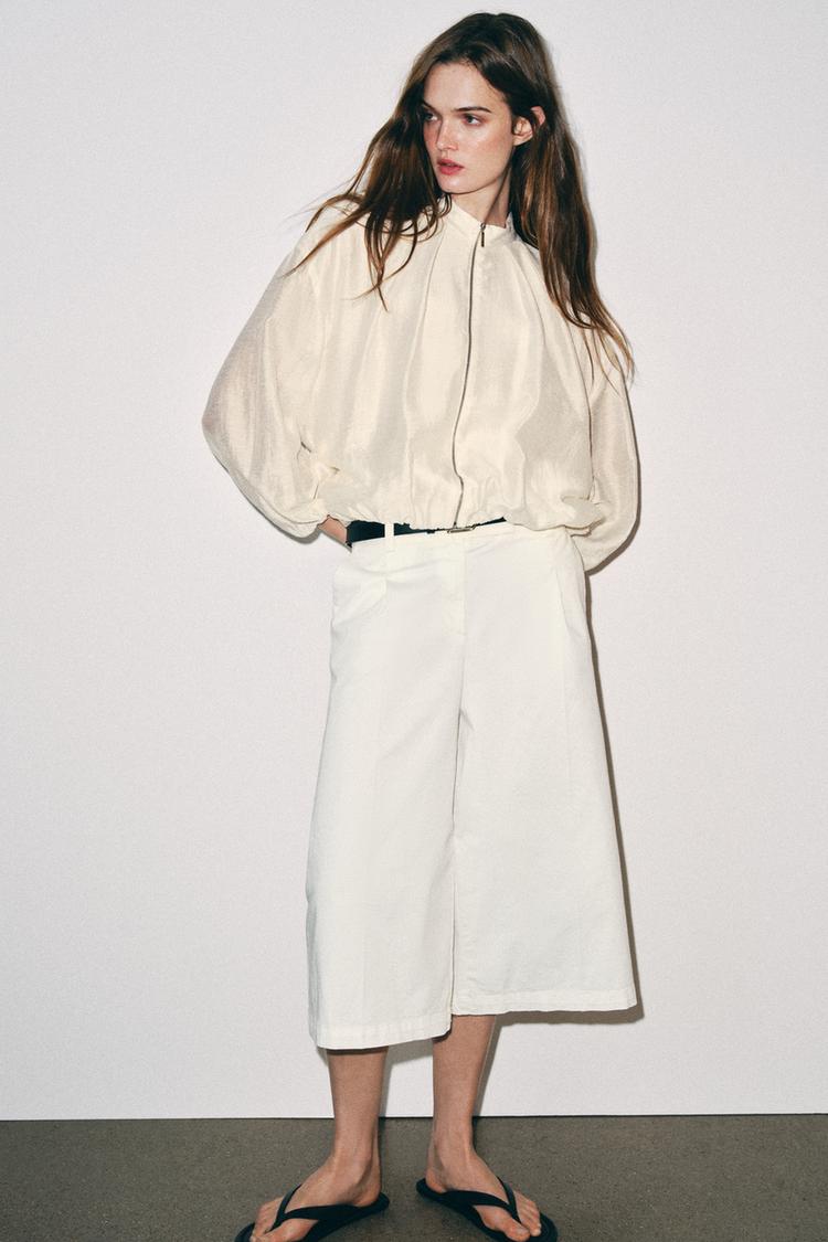 BLOUSON BOMBER À PLIS