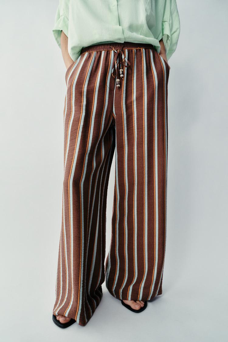 ENSEMBLE VESTE CROISÉE | PANTALON LARGE À RAYURES