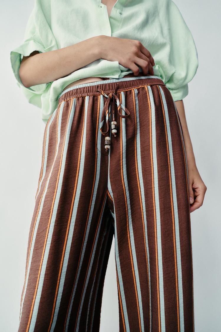 ENSEMBLE VESTE CROISÉE | PANTALON LARGE À RAYURES