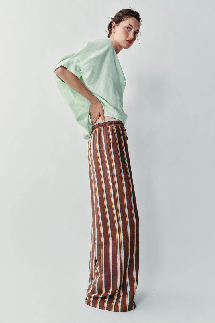 ENSEMBLE VESTE CROISÉE | PANTALON LARGE À RAYURES