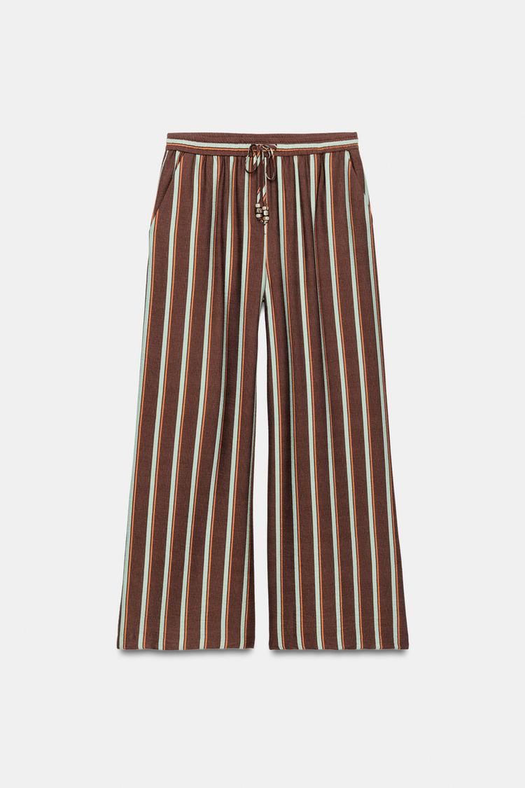 ENSEMBLE VESTE CROISÉE | PANTALON LARGE À RAYURES