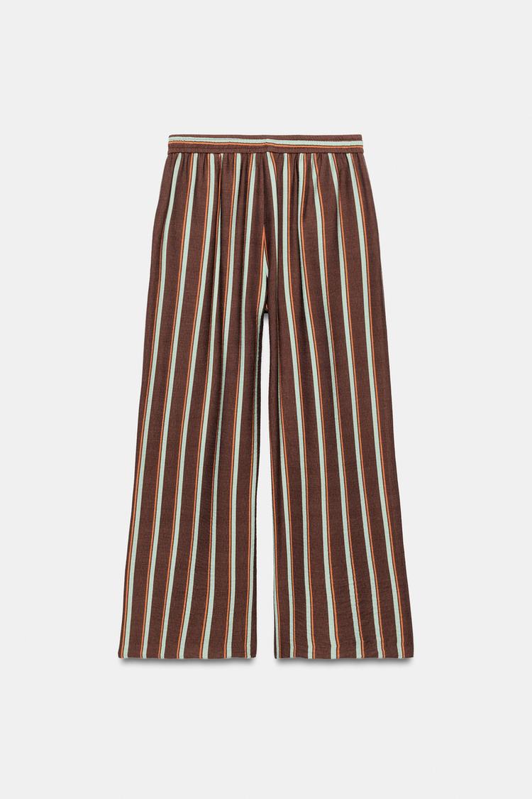 ENSEMBLE VESTE CROISÉE | PANTALON LARGE À RAYURES