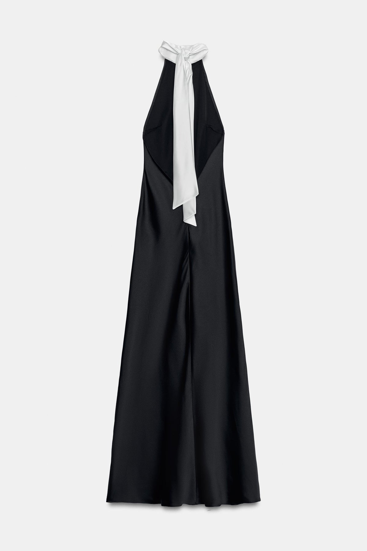 ROBE LONGUE SATINÉE À NŒUD