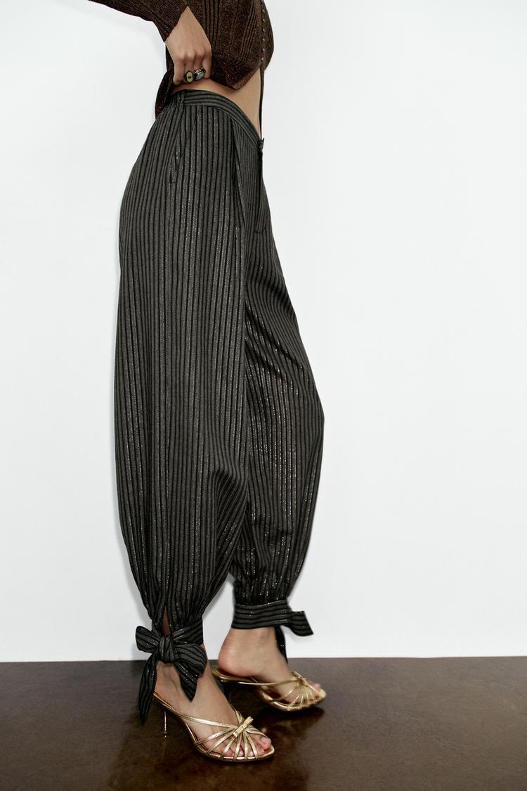 PANTALON BOUFFANT LACETS FIL MÉTALLISÉ
