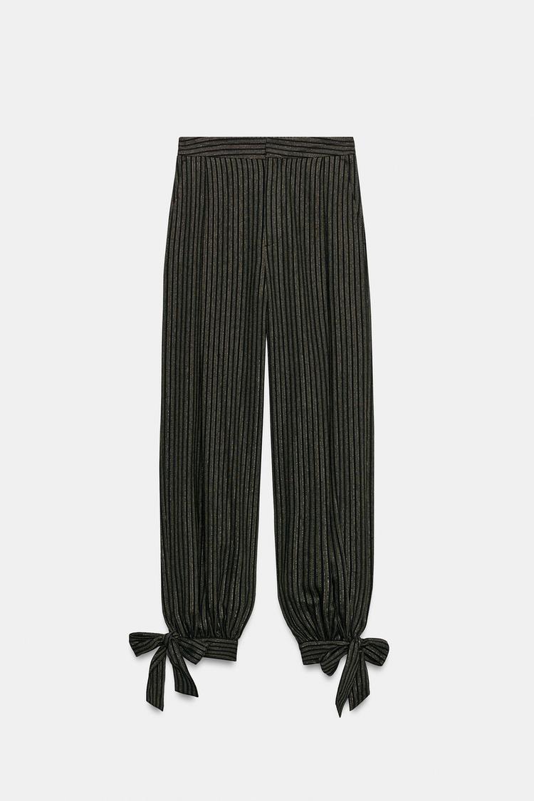 PANTALON BOUFFANT LACETS FIL MÉTALLISÉ