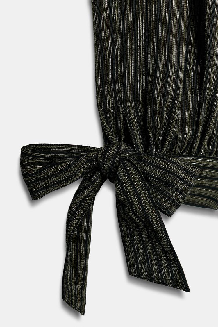 PANTALON BOUFFANT LACETS FIL MÉTALLISÉ