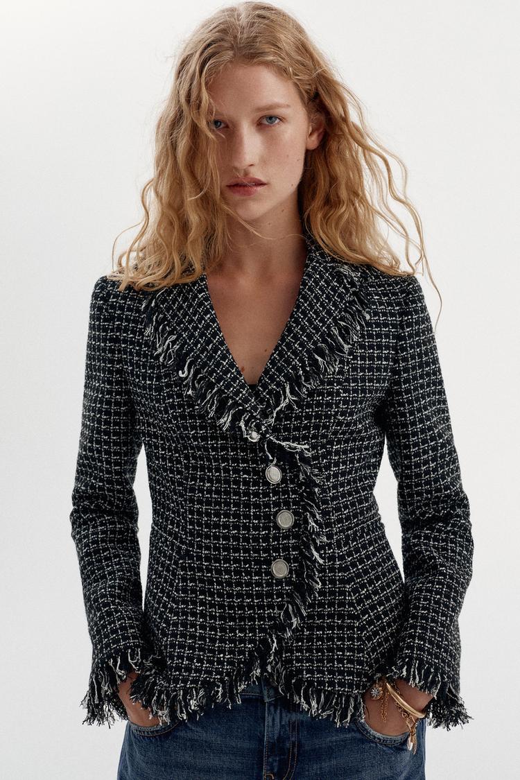 BLAZER STRUCTURÉ À EFFET EFFILOCHÉ