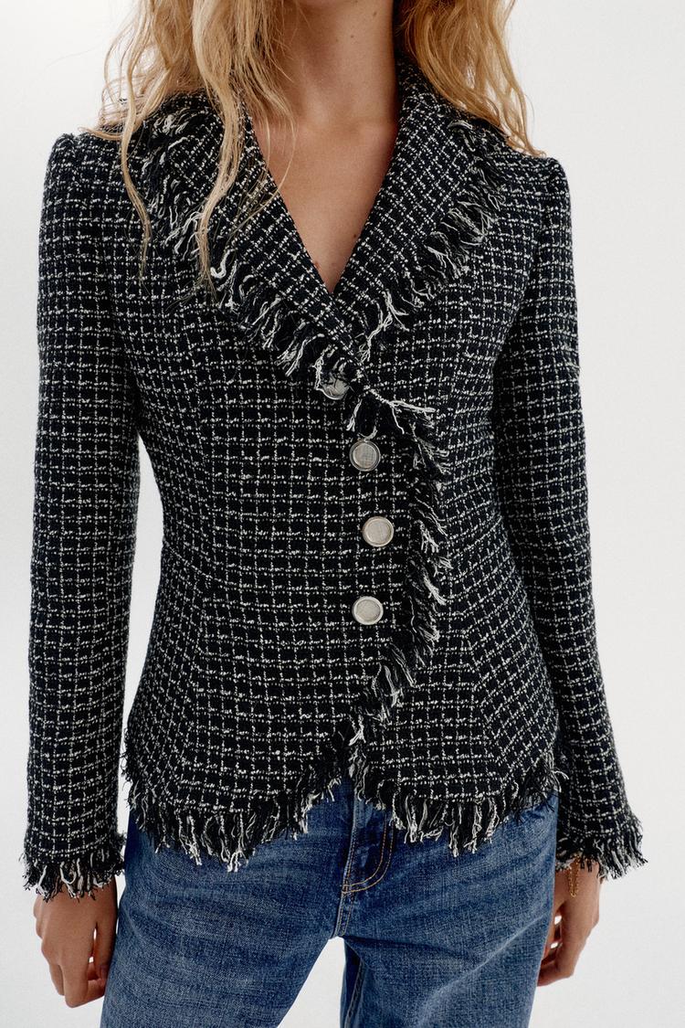 BLAZER STRUCTURÉ À EFFET EFFILOCHÉ