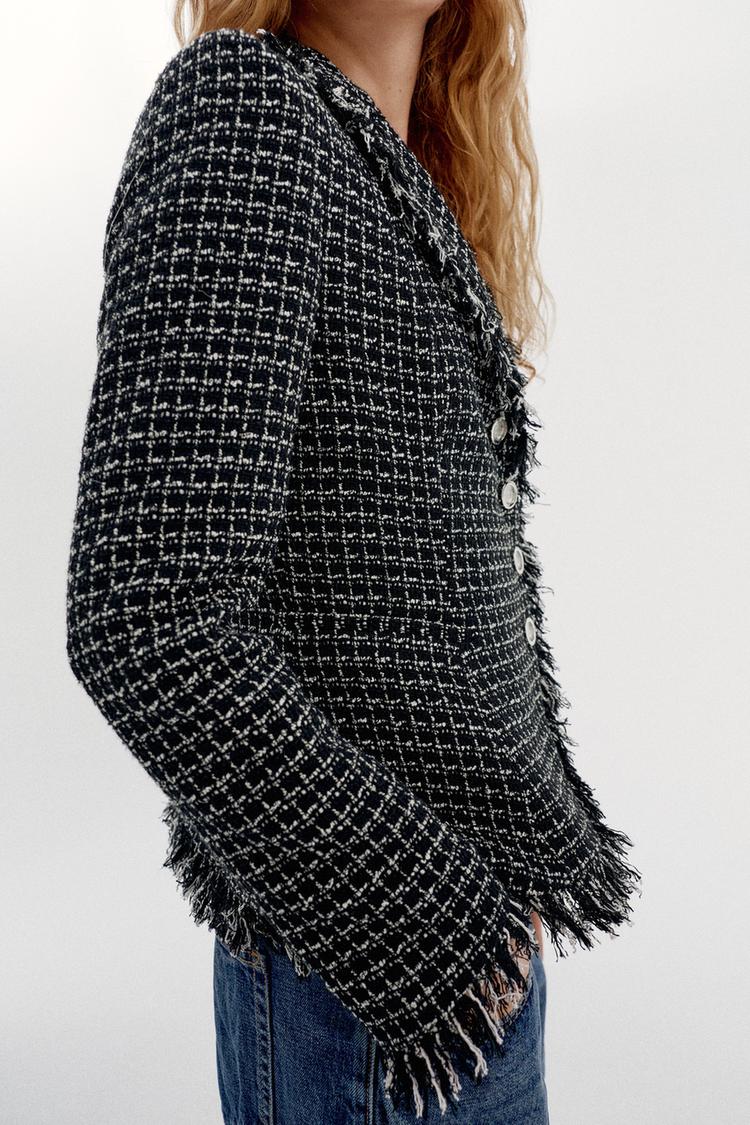 BLAZER STRUCTURÉ À EFFET EFFILOCHÉ