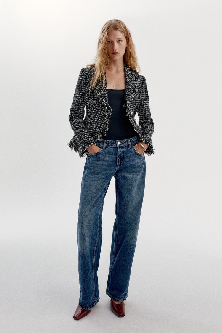 BLAZER STRUCTURÉ À EFFET EFFILOCHÉ