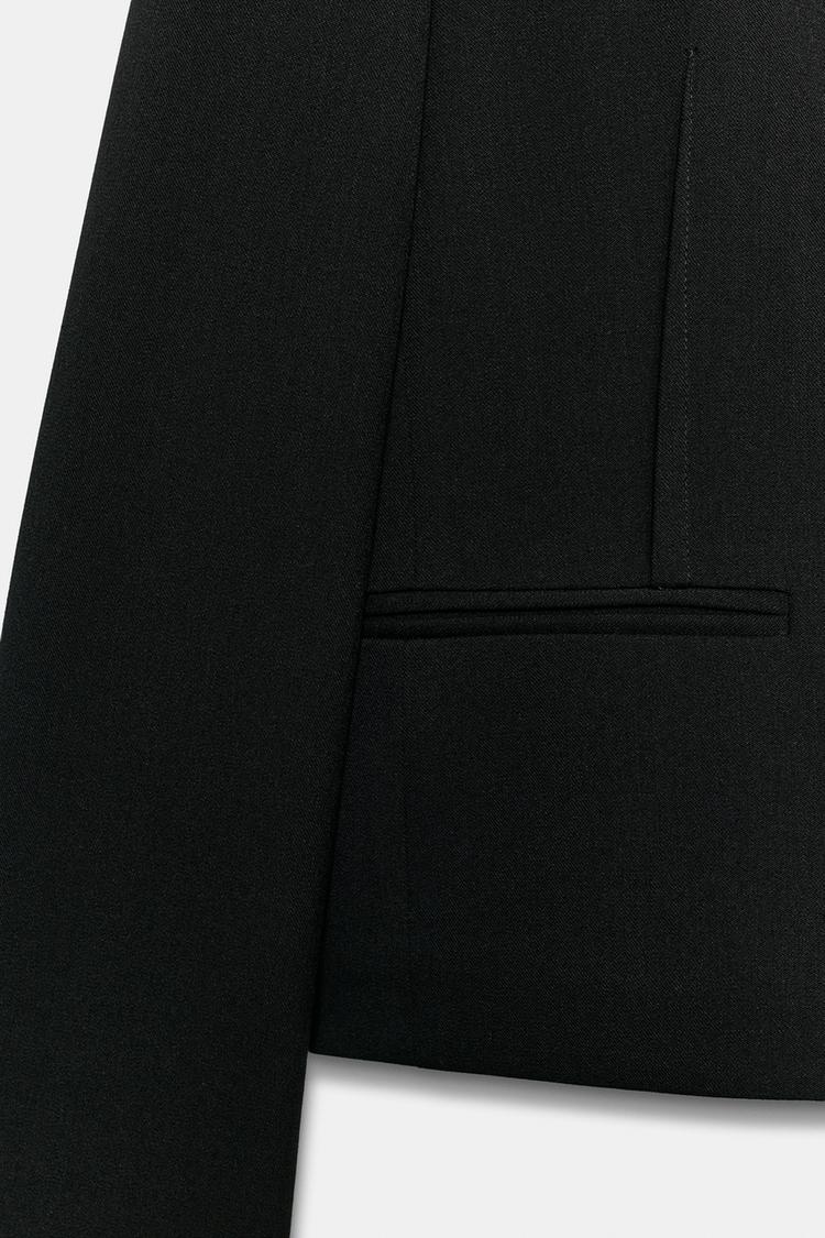 ENSEMBLE VESTE COURTE À NERVURES | PANTALON FLARE À FENTES