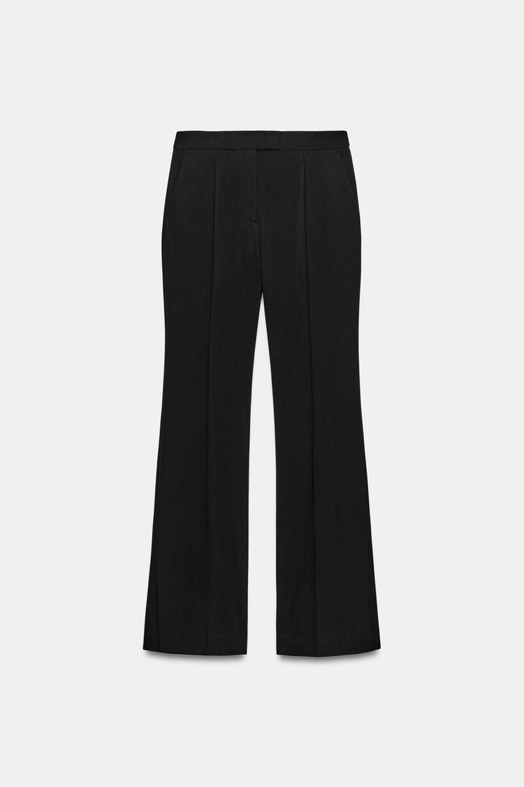 ENSEMBLE VESTE COURTE À NERVURES | PANTALON FLARE À FENTES