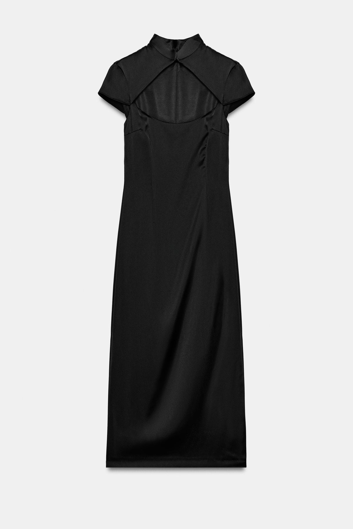 ROBE MI-LONGUE SATINÉE AVEC OUVERTURE