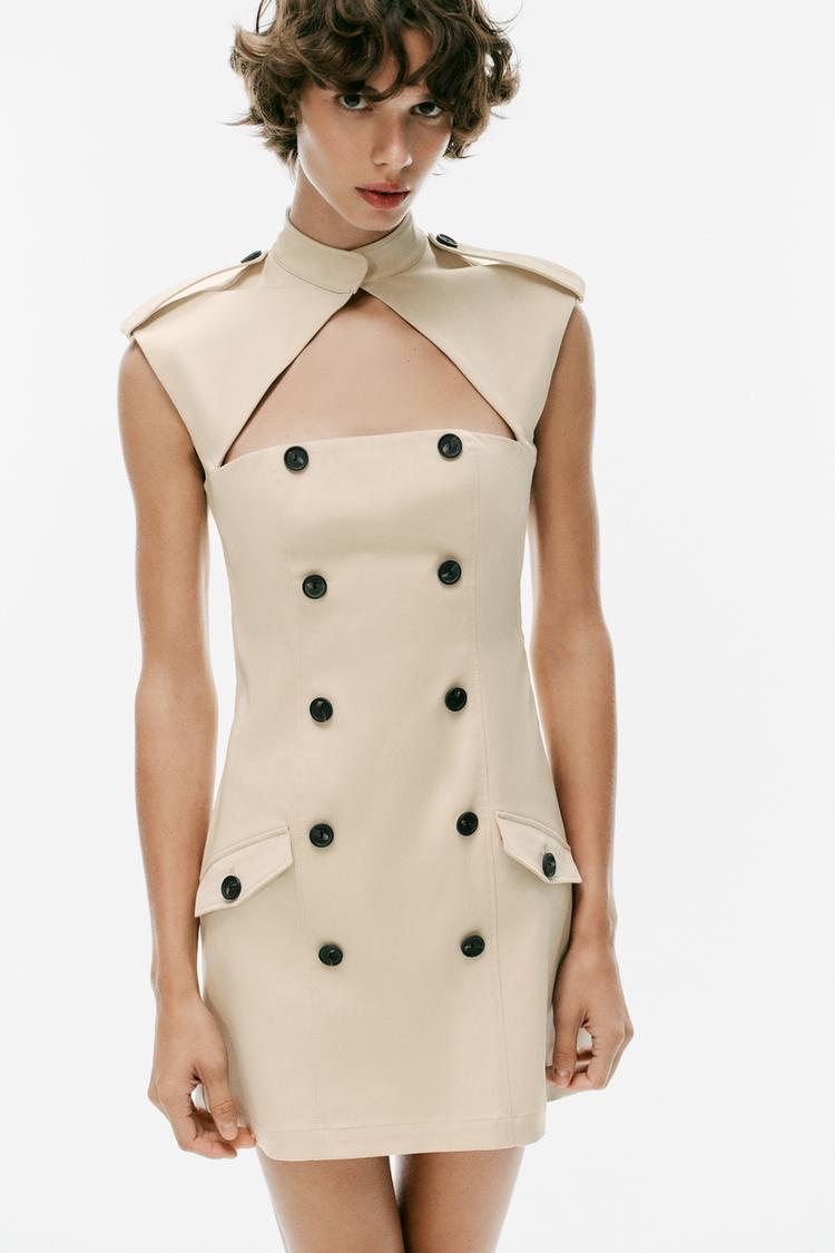 ROBE COURTE TRENCH-COAT FENDUE
