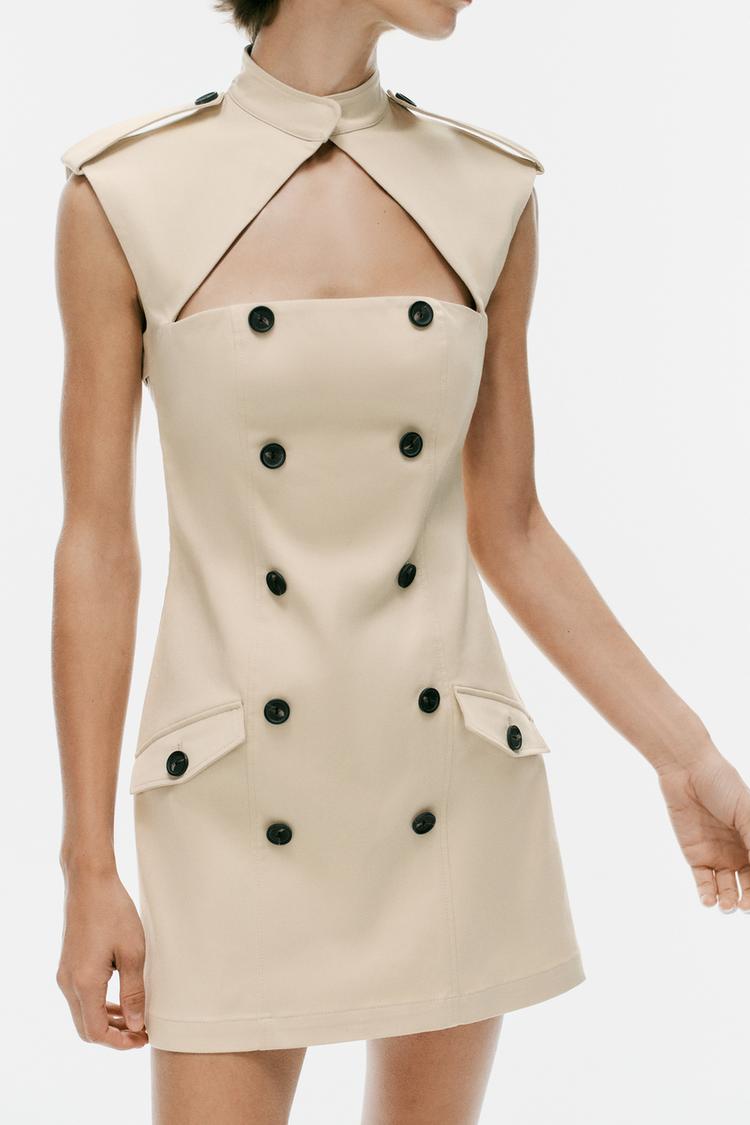 ROBE COURTE TRENCH-COAT FENDUE