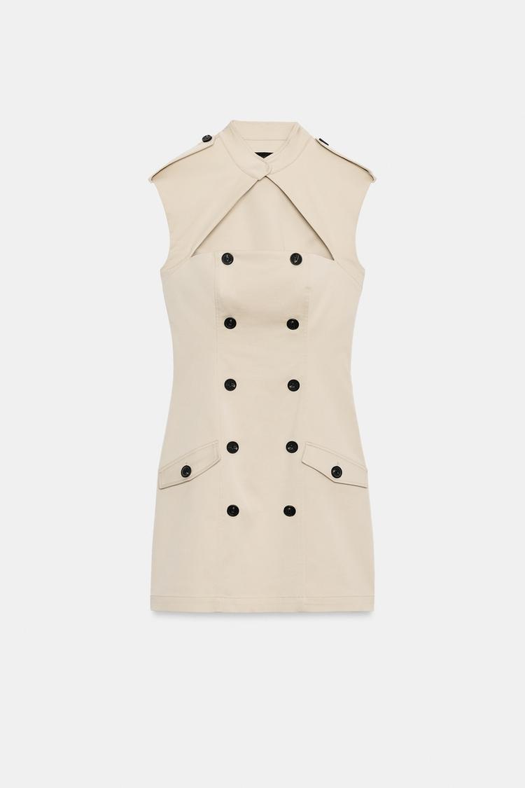 ROBE COURTE TRENCH-COAT FENDUE