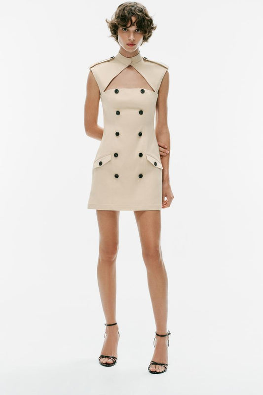 ROBE COURTE TRENCH-COAT FENDUE