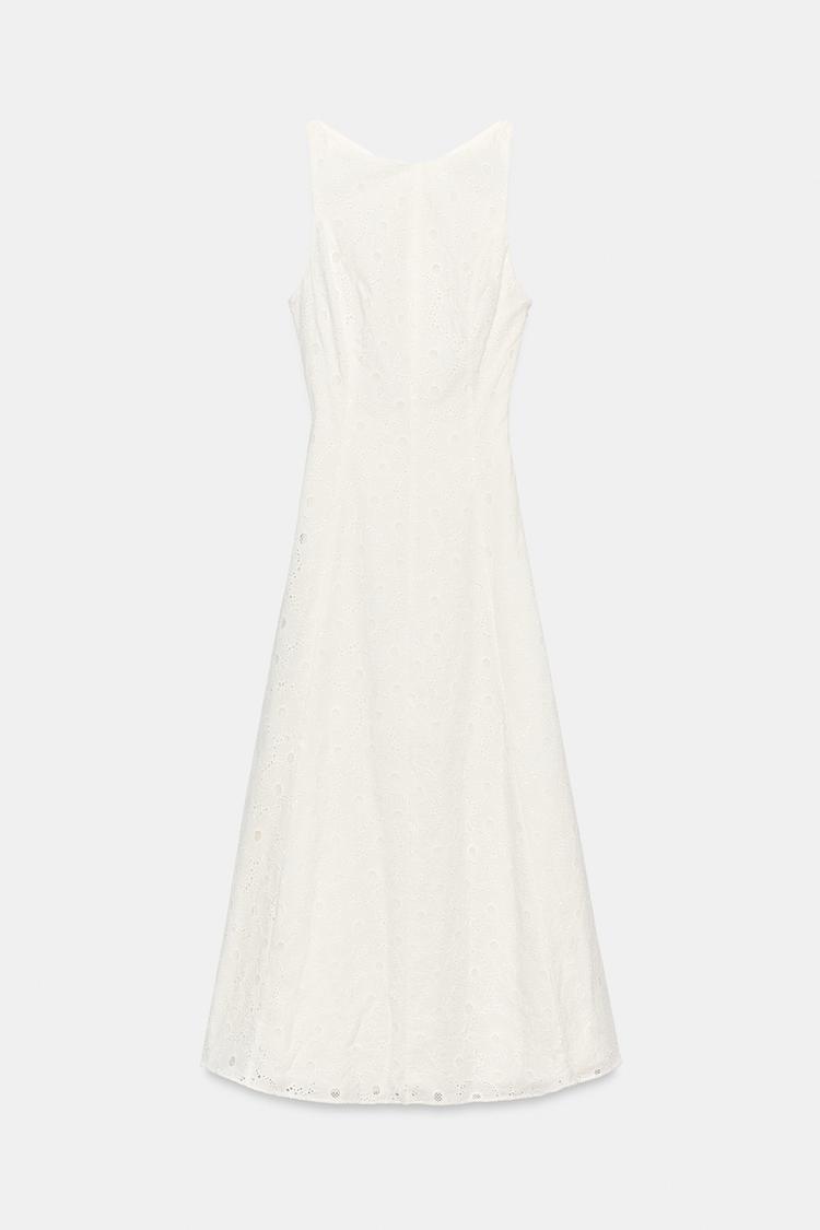 ROBE MIDI À BRODERIES AJOURÉES
