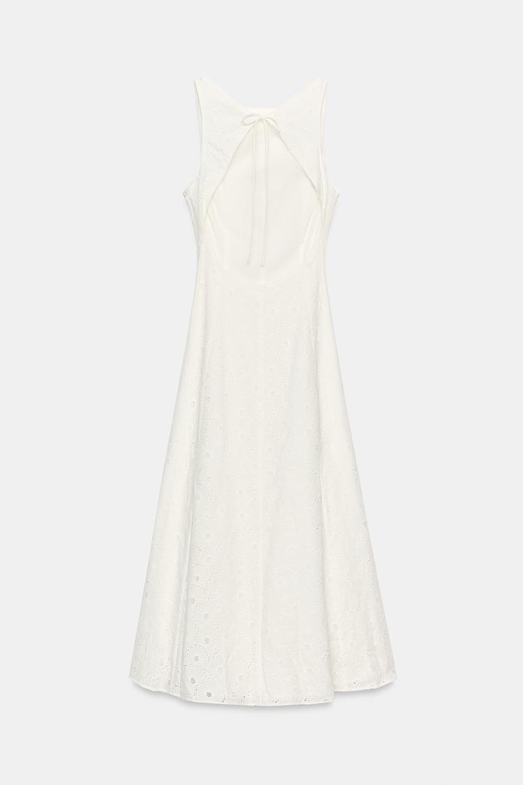 ROBE MIDI À BRODERIES AJOURÉES