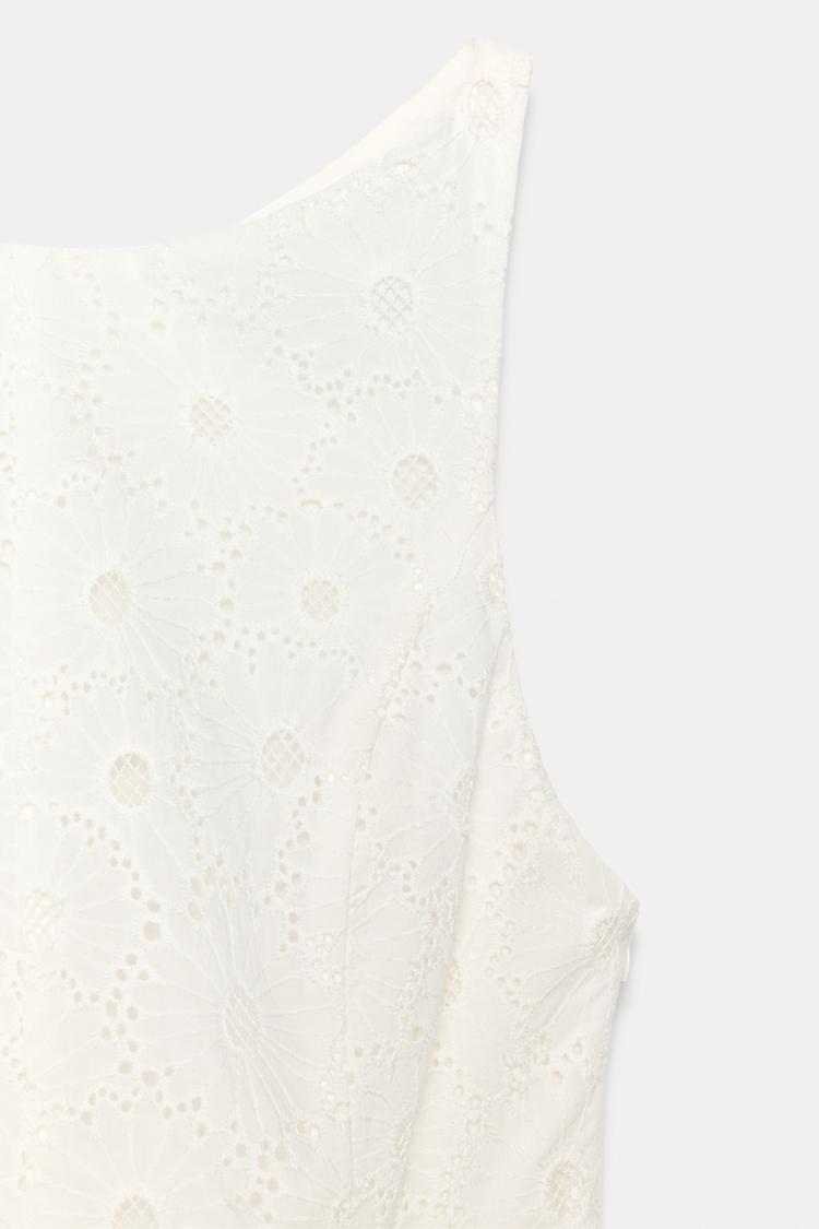 ROBE MIDI À BRODERIES AJOURÉES