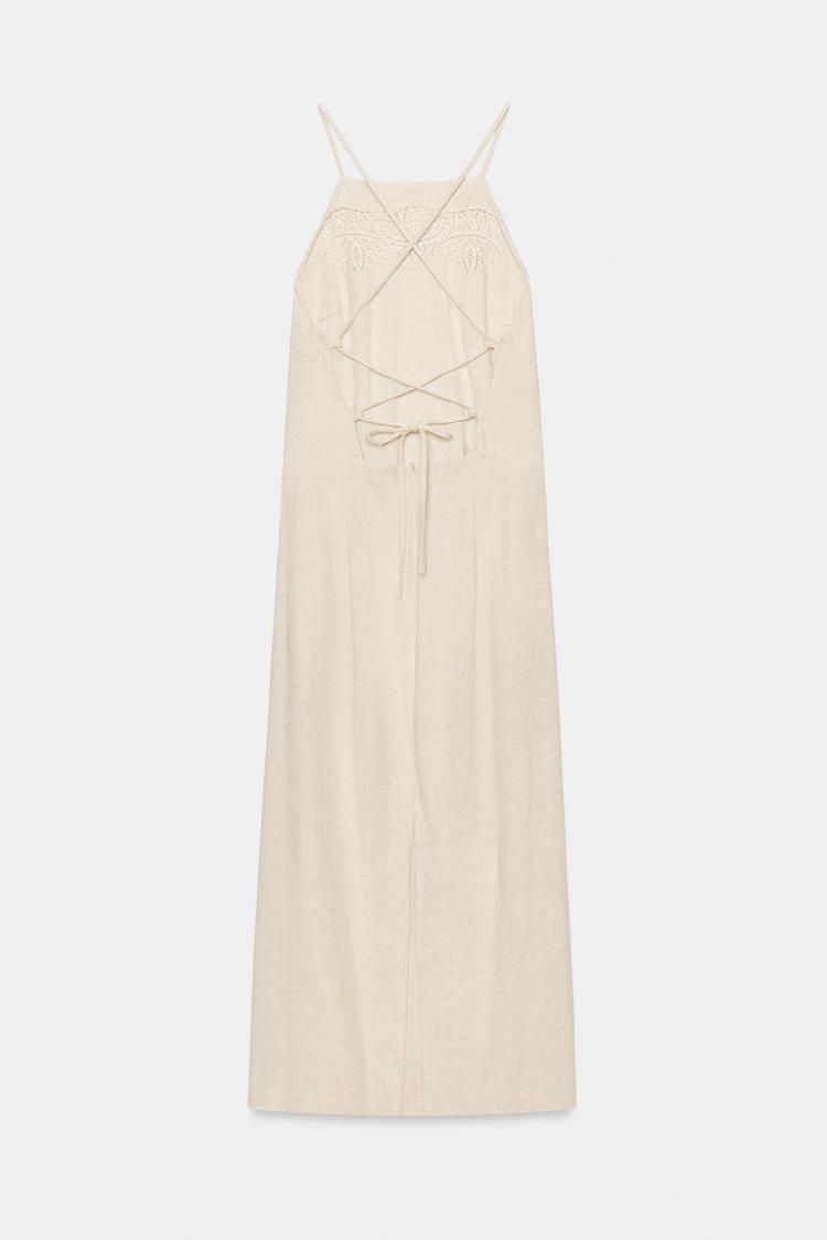 ROBE MIDI BIMATIÈRE EN LIN
