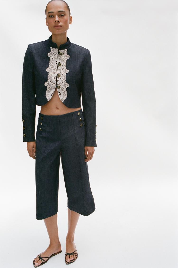 VESTE COURTE BIMATIÈRE EN DENTELLE