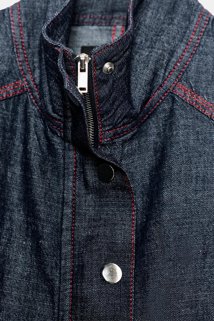 ENSEMBLE GILET  PANTALON BARREL EN LIN À SURPIQÛRES CONTRASTÉES