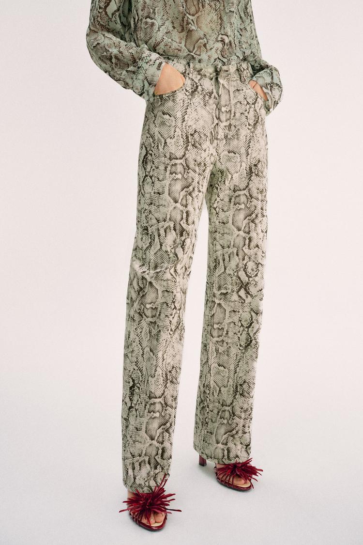 JEAN Z1975 DROIT TAILLE HAUTE LONG IMPRIMÉ ANIMAL