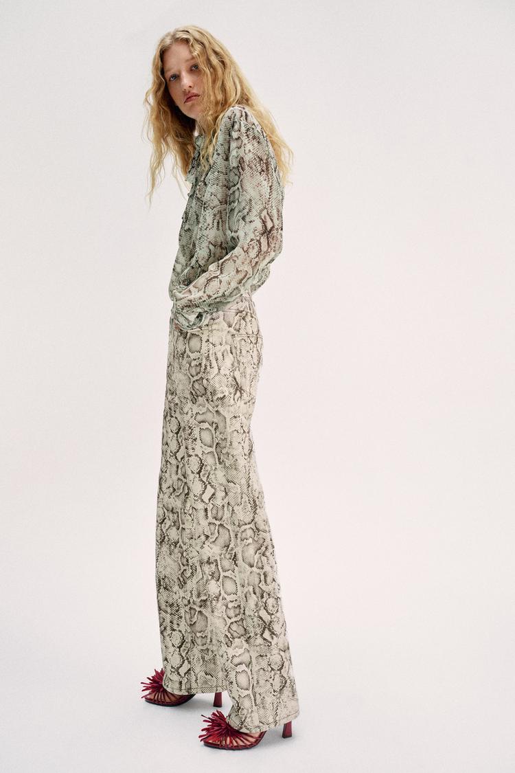 JEAN Z1975 DROIT TAILLE HAUTE LONG IMPRIMÉ ANIMAL