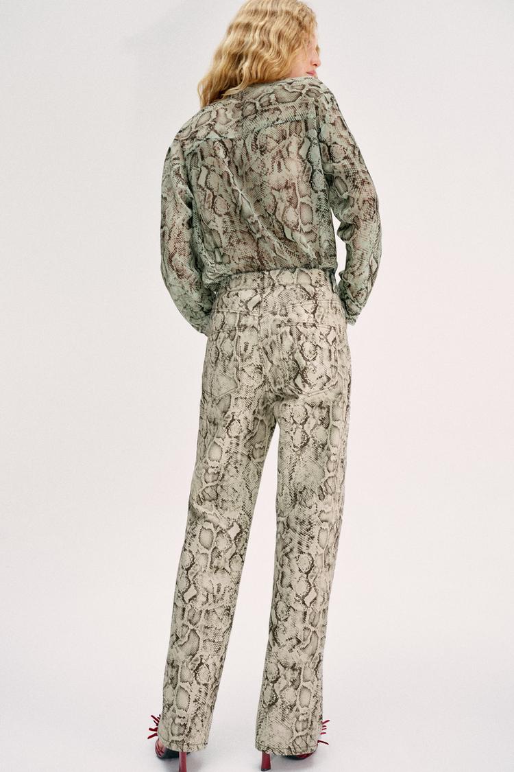 JEAN Z1975 DROIT TAILLE HAUTE LONG IMPRIMÉ ANIMAL