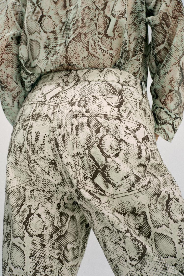 JEAN Z1975 DROIT TAILLE HAUTE LONG IMPRIMÉ ANIMAL