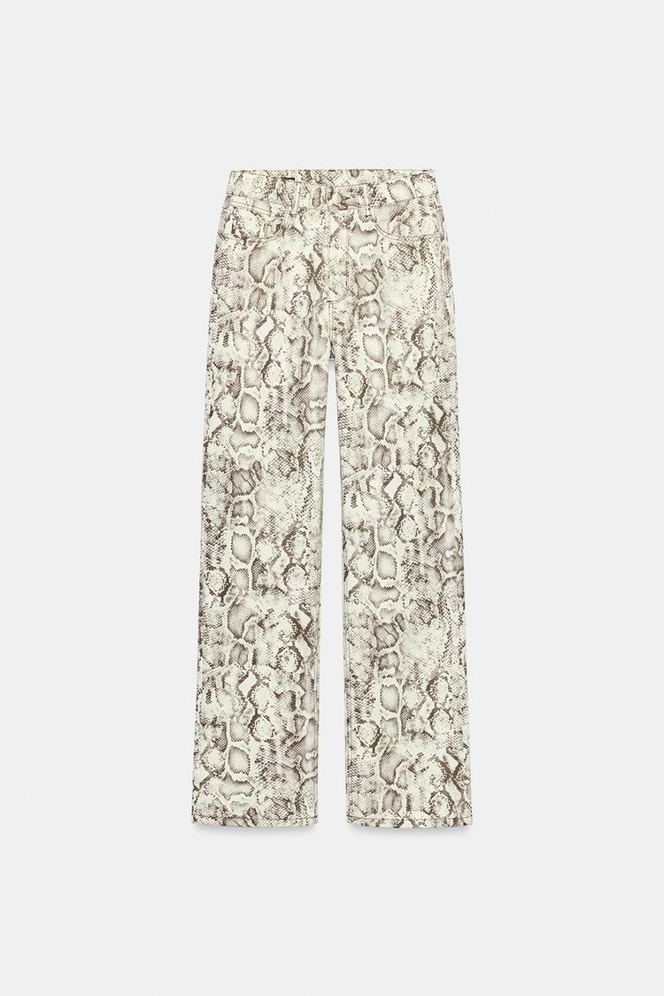 NEW JEAN Z1975 DROIT TAILLE HAUTE LONG IMPRIMÉ ANIMAL