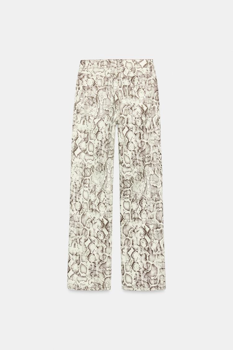 NEW JEAN Z1975 DROIT TAILLE HAUTE LONG IMPRIMÉ ANIMAL