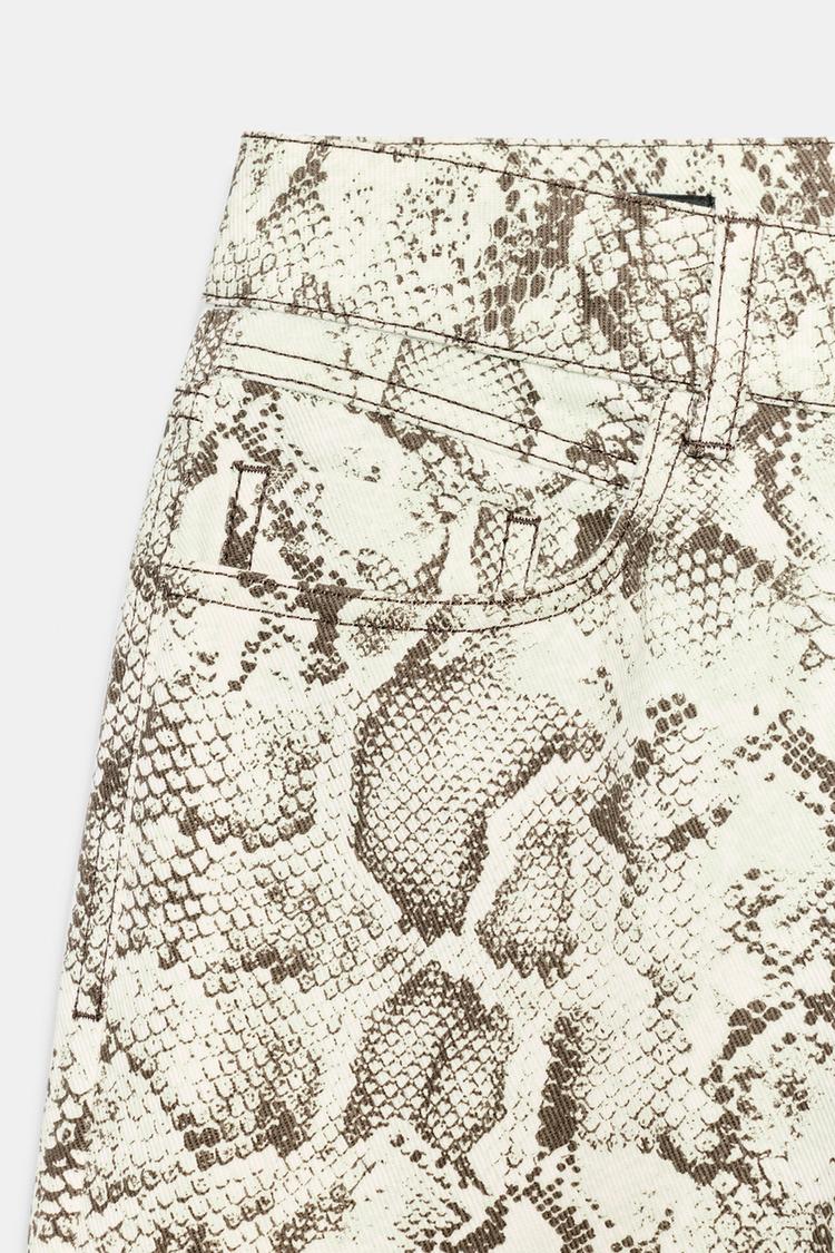 NEW JEAN Z1975 DROIT TAILLE HAUTE LONG IMPRIMÉ ANIMAL