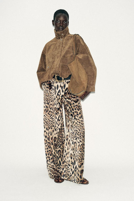 PANTALON LARGE SATINÉ SANS CEINTURE