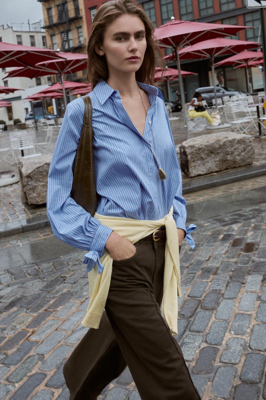 chemise popeline avec lacets